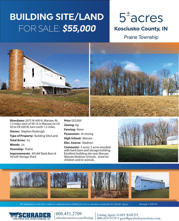 Listing brochure cover - Building Site/Land with Woods